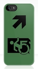 Accessible Exit Sign Project Wheelchair Wheelie Running Man Symbol Means of Egress Icon Disability Emergency Evacuation Fire Safety iPhone Case 153