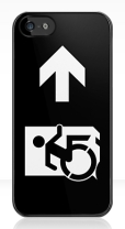 Accessible Exit Sign Project Wheelchair Wheelie Running Man Symbol Means of Egress Icon Disability Emergency Evacuation Fire Safety iPhone Case 160