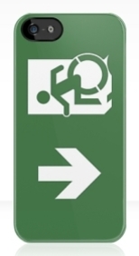 Accessible Exit Sign Project Wheelchair Wheelie Running Man Symbol Means of Egress Icon Disability Emergency Evacuation Fire Safety iPhone Case 19