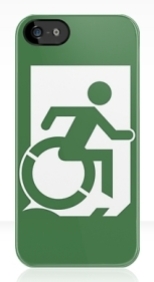 Accessible Exit Sign Project Wheelchair Wheelie Running Man Symbol Means of Egress Icon Disability Emergency Evacuation Fire Safety iPhone Case 24