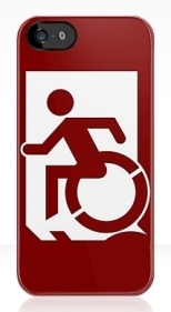 Accessible Exit Sign Project Wheelchair Wheelie Running Man Symbol Means of Egress Icon Disability Emergency Evacuation Fire Safety iPhone Case 30