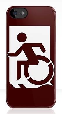 Accessible Exit Sign Project Wheelchair Wheelie Running Man Symbol Means of Egress Icon Disability Emergency Evacuation Fire Safety iPhone Case 33