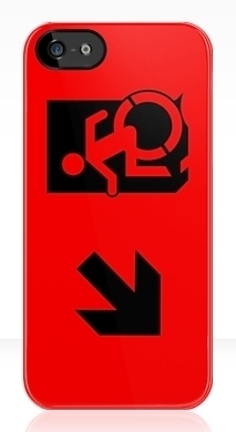 Accessible Exit Sign Project Wheelchair Wheelie Running Man Symbol Means of Egress Icon Disability Emergency Evacuation Fire Safety iPhone Case 36