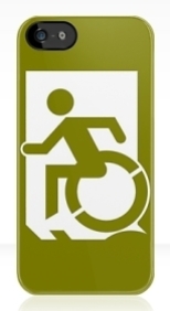 Accessible Exit Sign Project Wheelchair Wheelie Running Man Symbol Means of Egress Icon Disability Emergency Evacuation Fire Safety iPhone Case 39