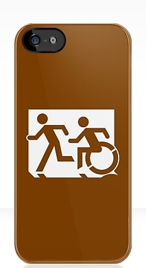 Accessible Exit Sign Project Wheelchair Wheelie Running Man Symbol Means of Egress Icon Disability Emergency Evacuation Fire Safety iPhone Case 41