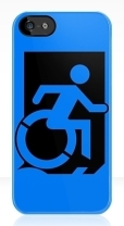 Accessible Exit Sign Project Wheelchair Wheelie Running Man Symbol Means of Egress Icon Disability Emergency Evacuation Fire Safety iPhone Case 4