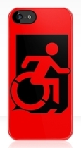 Accessible Exit Sign Project Wheelchair Wheelie Running Man Symbol Means of Egress Icon Disability Emergency Evacuation Fire Safety iPhone Case 44
