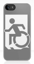 Accessible Exit Sign Project Wheelchair Wheelie Running Man Symbol Means of Egress Icon Disability Emergency Evacuation Fire Safety iPhone Case 58