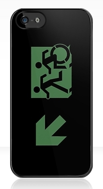 Accessible Exit Sign Project Wheelchair Wheelie Running Man Symbol Means of Egress Icon Disability Emergency Evacuation Fire Safety iPhone Case 71