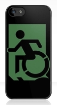 Accessible Exit Sign Project Wheelchair Wheelie Running Man Symbol Means of Egress Icon Disability Emergency Evacuation Fire Safety iPhone Case 77