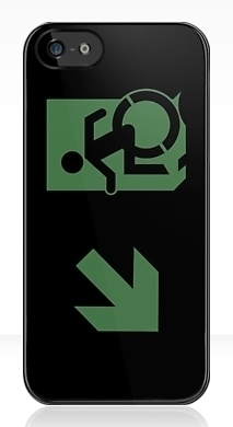 Accessible Exit Sign Project Wheelchair Wheelie Running Man Symbol Means of Egress Icon Disability Emergency Evacuation Fire Safety iPhone Case 79