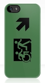 Accessible Exit Sign Project Wheelchair Wheelie Running Man Symbol Means of Egress Icon Disability Emergency Evacuation Fire Safety iPhone Case 83