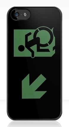 Accessible Exit Sign Project Wheelchair Wheelie Running Man Symbol Means of Egress Icon Disability Emergency Evacuation Fire Safety iPhone Case 83