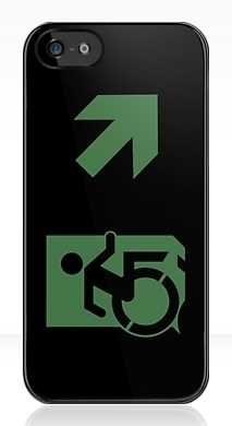 Accessible Exit Sign Project Wheelchair Wheelie Running Man Symbol Means of Egress Icon Disability Emergency Evacuation Fire Safety iPhone Case 88