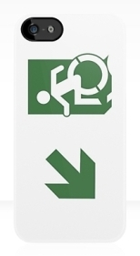 Accessible Exit Sign Project Wheelchair Wheelie Running Man Symbol Means of Egress Icon Disability Emergency Evacuation Fire Safety iPhone Case 97