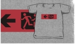 Accessible Exit Sign Project Wheelchair Wheelie Running Man Symbol Means of Egress Icon Disability Emergency Evacuation Fire Safety Kids T-shirt 12