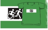 Accessible Exit Sign Project Wheelchair Wheelie Running Man Symbol Means of Egress Icon Disability Emergency Evacuation Fire Safety Kids T-shirt 120