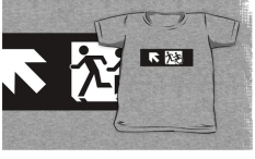 Accessible Exit Sign Project Wheelchair Wheelie Running Man Symbol Means of Egress Icon Disability Emergency Evacuation Fire Safety Kids T-shirt 127