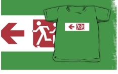 Accessible Exit Sign Project Wheelchair Wheelie Running Man Symbol Means of Egress Icon Disability Emergency Evacuation Fire Safety Kids T-shirt 157
