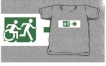 Accessible Exit Sign Project Wheelchair Wheelie Running Man Symbol Means of Egress Icon Disability Emergency Evacuation Fire Safety Kids T-shirt 204