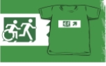 Accessible Exit Sign Project Wheelchair Wheelie Running Man Symbol Means of Egress Icon Disability Emergency Evacuation Fire Safety Kids T-shirt 207