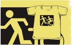Accessible Exit Sign Project Wheelchair Wheelie Running Man Symbol Means of Egress Icon Disability Emergency Evacuation Fire Safety Kids T-shirt 208