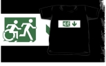 Accessible Exit Sign Project Wheelchair Wheelie Running Man Symbol Means of Egress Icon Disability Emergency Evacuation Fire Safety Kids T-shirt 213