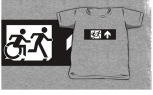 Accessible Exit Sign Project Wheelchair Wheelie Running Man Symbol Means of Egress Icon Disability Emergency Evacuation Fire Safety Kids T-shirt 287