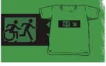 Accessible Exit Sign Project Wheelchair Wheelie Running Man Symbol Means of Egress Icon Disability Emergency Evacuation Fire Safety Kids T-shirt 37