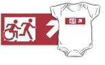 Accessible Exit Sign Project Wheelchair Wheelie Running Man Symbol Means of Egress Icon Disability Emergency Evacuation Fire Safety Kids T-shirt 48