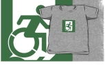 Accessible Exit Sign Project Wheelchair Wheelie Running Man Symbol Means of Egress Icon Disability Emergency Evacuation Fire Safety Kids T-shirt 58