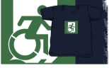 Accessible Exit Sign Project Wheelchair Wheelie Running Man Symbol Means of Egress Icon Disability Emergency Evacuation Fire Safety Kids T-shirt 60