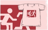 Accessible Exit Sign Project Wheelchair Wheelie Running Man Symbol Means of Egress Icon Disability Emergency Evacuation Fire Safety Kids T-shirt 88