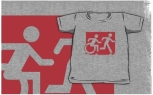 Accessible Exit Sign Project Wheelchair Wheelie Running Man Symbol Means of Egress Icon Disability Emergency Evacuation Fire Safety Kids T-shirt 94