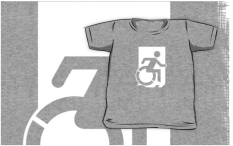 Accessible Exit Sign Project Wheelchair Wheelie Running Man Symbol Means of Egress Icon Disability Emergency Evacuation Fire Safety Kids T-shirts 154