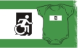 Accessible Exit Sign Project Wheelchair Wheelie Running Man Symbol Means of Egress Icon Disability Emergency Evacuation Fire Safety Kids T-shirts 155