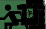 Accessible Exit Sign Project Wheelchair Wheelie Running Man Symbol Means of Egress Icon Disability Emergency Evacuation Fire Safety Kids T-shirts 169