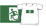 Accessible Exit Sign Project Wheelchair Wheelie Running Man Symbol Means of Egress Icon Disability Emergency Evacuation Fire Safety Kids T-shirts 30