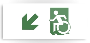Accessible Exit Sign Project Wheelchair Wheelie Running Man Symbol Means of Egress Icon Disability Emergency Evacuation Fire Safety Metal Printed 74