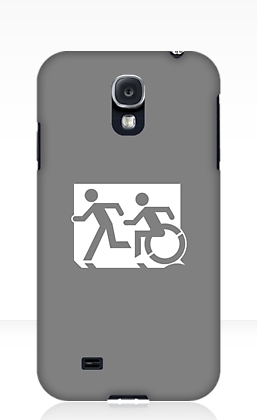 Accessible Exit Sign Project Wheelchair Wheelie Running Man Symbol Means of Egress Icon Disability Emergency Evacuation Fire Safety Samsung Galaxy Case 112