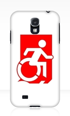 Accessible Exit Sign Project Wheelchair Wheelie Running Man Symbol Means of Egress Icon Disability Emergency Evacuation Fire Safety Samsung Galaxy Case 138