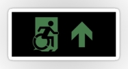 Accessible Exit Sign Project Wheelchair Wheelie Running Man Symbol Means of Egress Icon Disability Emergency Evacuation Fire Safety Sticker 102