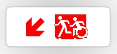 Accessible Exit Sign Project Wheelchair Wheelie Running Man Symbol Means of Egress Icon Disability Emergency Evacuation Fire Safety Sticker 104