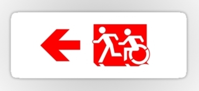 Accessible Exit Sign Project Wheelchair Wheelie Running Man Symbol Means of Egress Icon Disability Emergency Evacuation Fire Safety Sticker 106