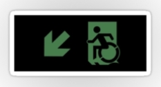 Accessible Exit Sign Project Wheelchair Wheelie Running Man Symbol Means of Egress Icon Disability Emergency Evacuation Fire Safety Sticker 112
