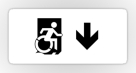 Accessible Exit Sign Project Wheelchair Wheelie Running Man Symbol Means of Egress Icon Disability Emergency Evacuation Fire Safety Sticker 119