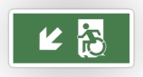 Accessible Exit Sign Project Wheelchair Wheelie Running Man Symbol Means of Egress Icon Disability Emergency Evacuation Fire Safety Sticker 121
