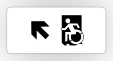Accessible Exit Sign Project Wheelchair Wheelie Running Man Symbol Means of Egress Icon Disability Emergency Evacuation Fire Safety Sticker 124