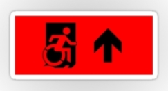 Accessible Exit Sign Project Wheelchair Wheelie Running Man Symbol Means of Egress Icon Disability Emergency Evacuation Fire Safety Sticker 128