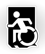 Accessible Exit Sign Project Wheelchair Wheelie Running Man Symbol Means of Egress Icon Disability Emergency Evacuation Fire Safety Sticker 1